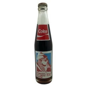 1987 Coca-Cola Ramesses the Great Memphis Exhibition Commemorative Bottle 10oz‎